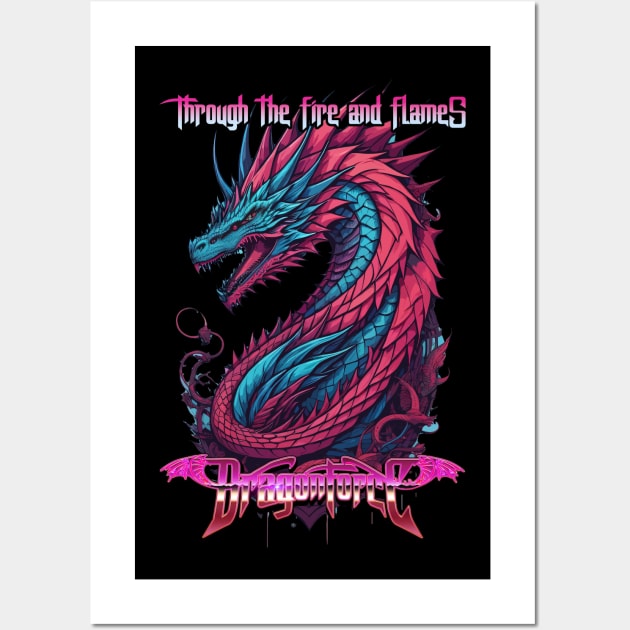 Through the fire and flames cyberpunk dragon Wall Art by DeathAnarchy